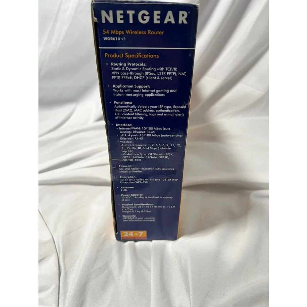 Netgear WGR614 V5 54 Mbps 4-Port Wireless Router Works With Everything Included - Picture 7 of 16